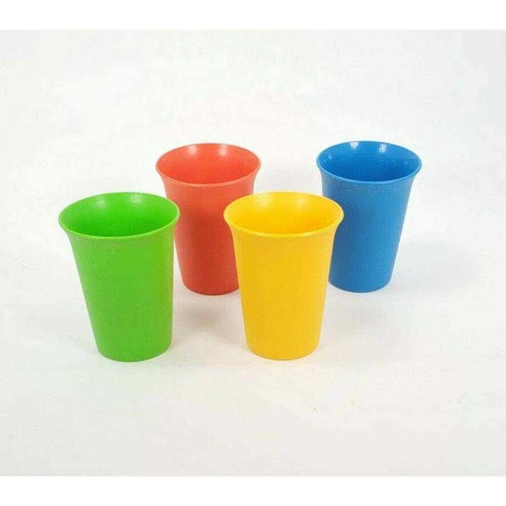 Vintage Bell Tumblers #109 7 oz. Set of 4-Orange, Blue, Green, Yellow